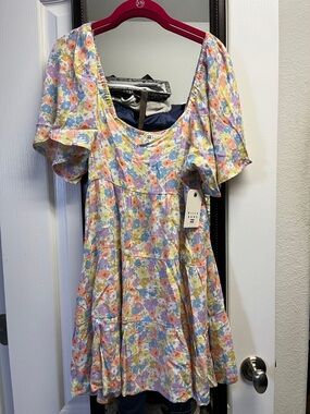 Billabong Pastel Floral Tiered Mini Dress